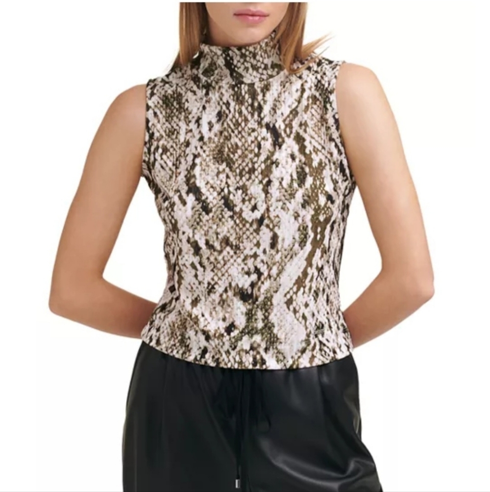 DKNY Snakeprint Sleeveless Top XS